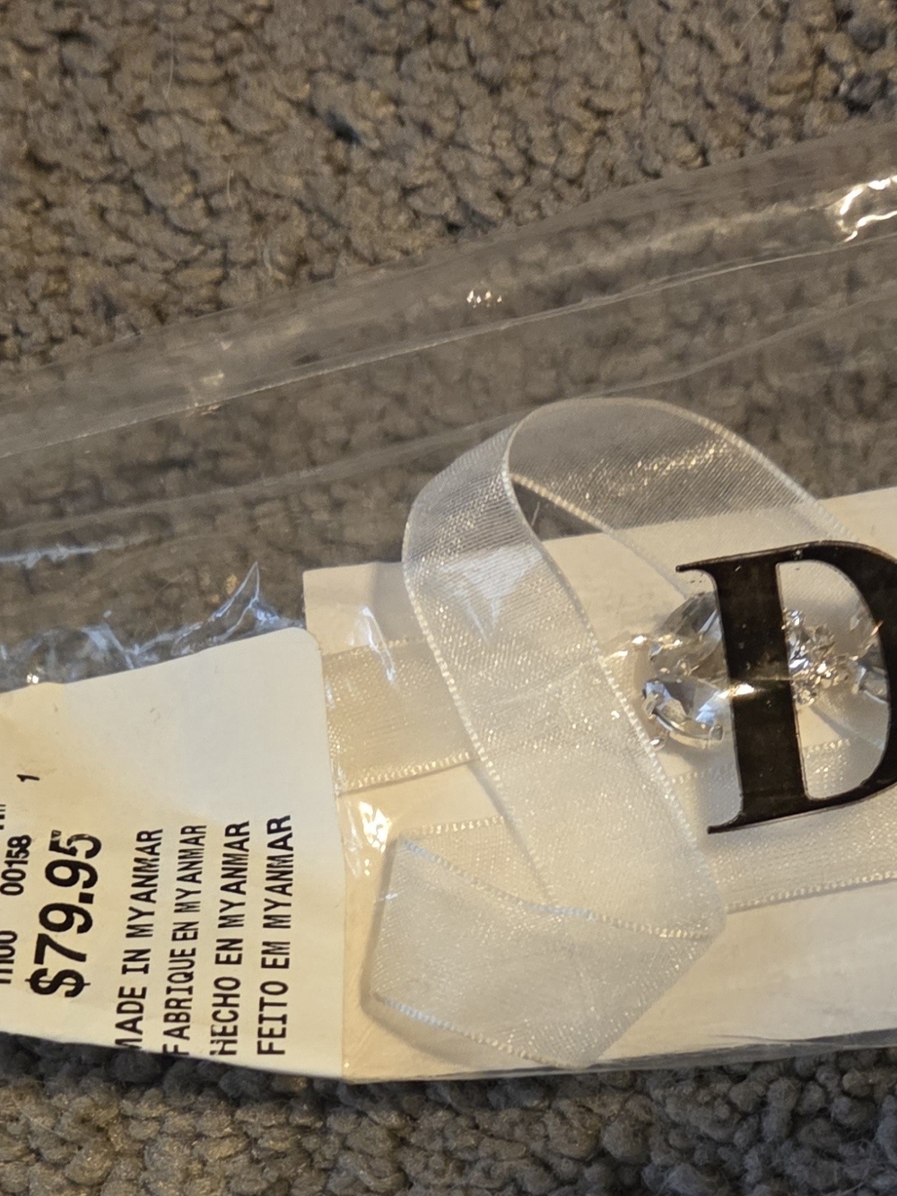 David's Bridal Crystal Bridal Belt - White/Silver - Picture 3 of 4